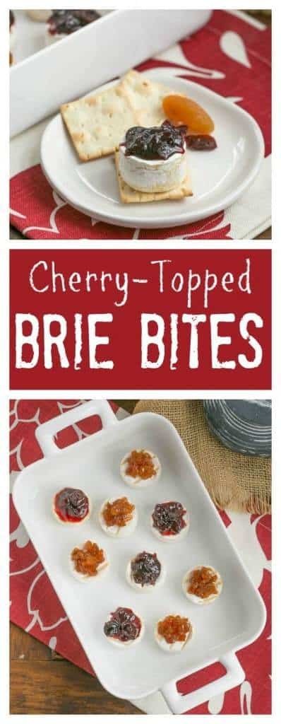 Cherry Topped Brie Bites - Mini Brie topped with a tasty cherry compote Cherry Topped Brie Bites