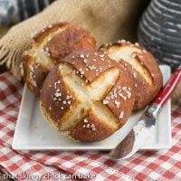 Pretzel Rolls | Chewy yeast rolls with all the fabulous flavor of a pretzel!