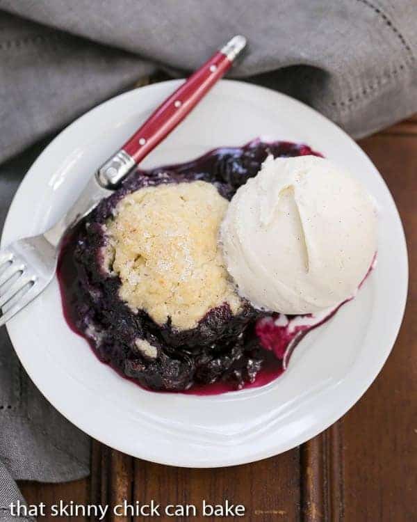 Grilled Blueberry Cobbler | A rustic berry dessert made on the BBQ!