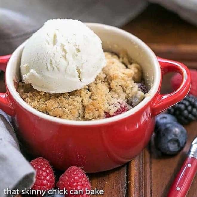 Individual Berry Crisps - A marvelous summer berry treat topped with a brown sugar streusel
