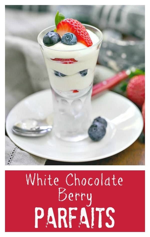 White Chocolate Berry Parfaits photo and pin collage