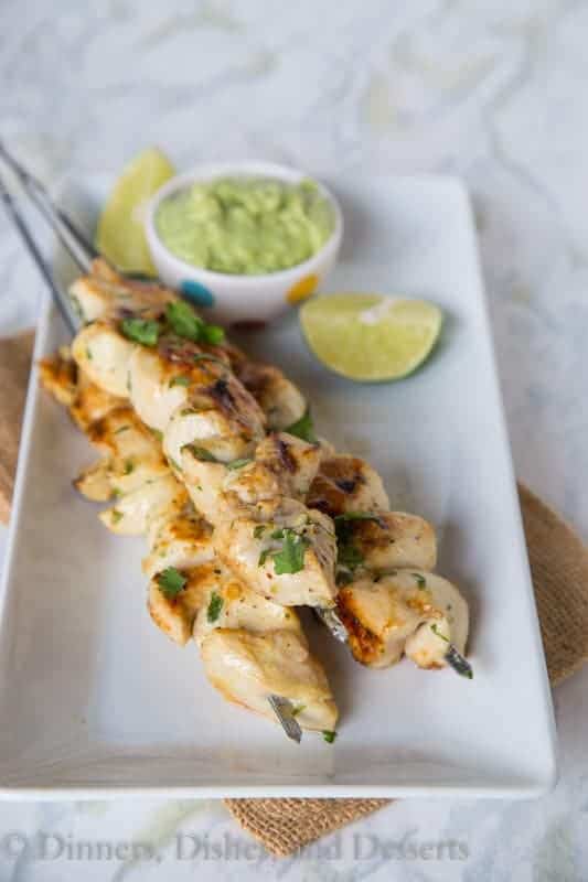 cilantro lime chicken on a white platter