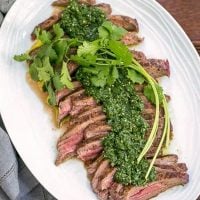 Grilled Flank Steak with Chimichurri Sauce | A fabulous, spicy herb topping for your beef!