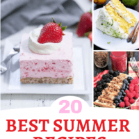 20 Summer Recipes collage over a title text box.