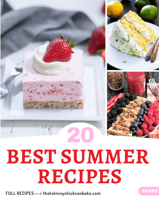 20 Summer Recipes collage over a title text box.