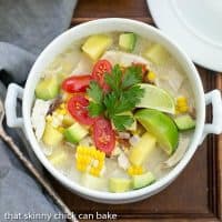 Bacon Corn Chowder | A summer soup full of corn, potatoes, chicken and smoky bacon!