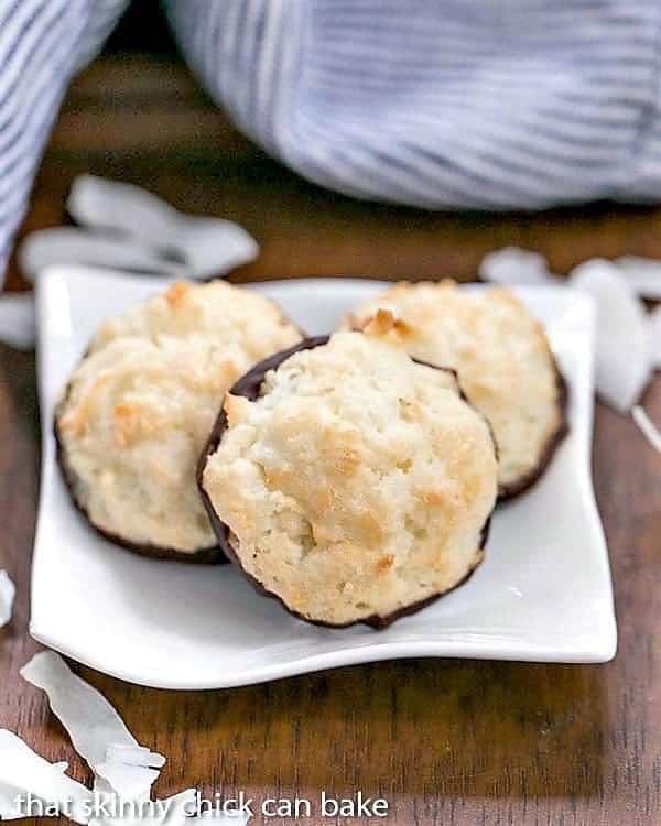 Chocolate Dipped Coconut Macaroons