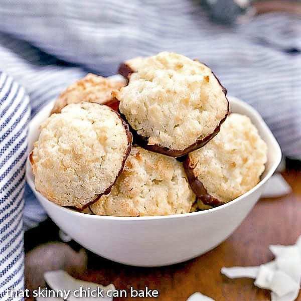 Coconut Macaroons in a white bowl