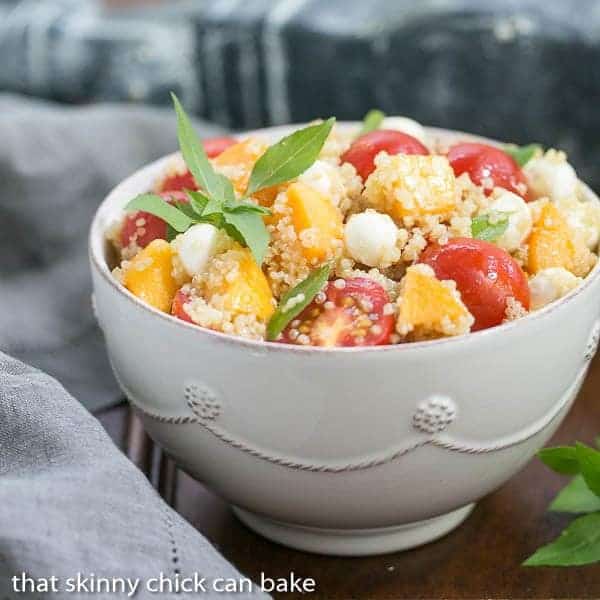 Peach Quinoa Caprese Salad | A tasty twist on the classic Italian salad with peaches and quinoa