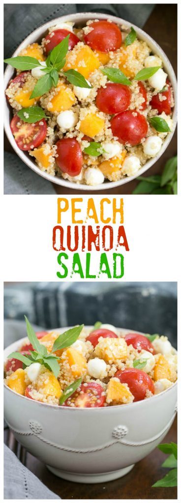 Peach Quinoa Caprese Salad | A tasty twist on the classic Italian salad with peaches and quinoa