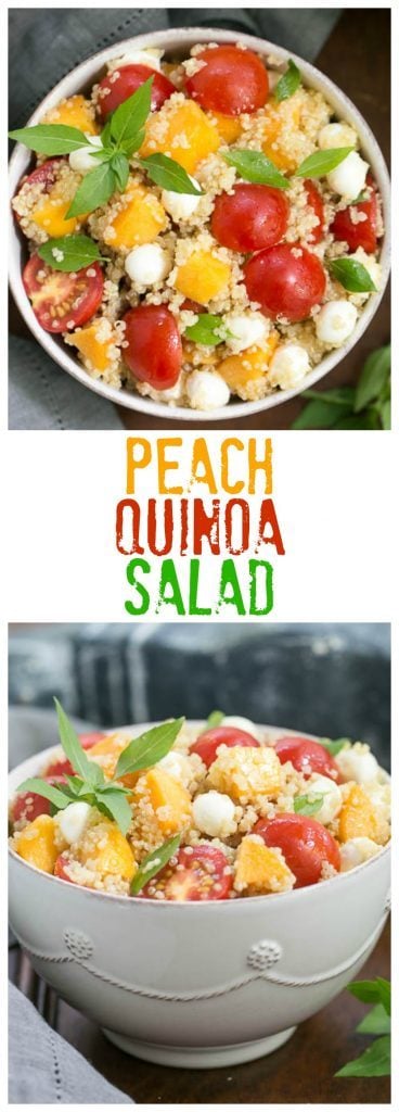 Peach Quinoa Caprese Salad | A tasty twist on the classic Italian salad with peaches and quinoa