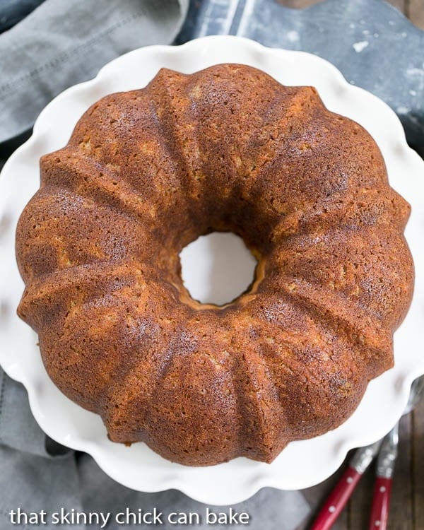 Apple Bundt Cake with a surprise cream cheese filling.