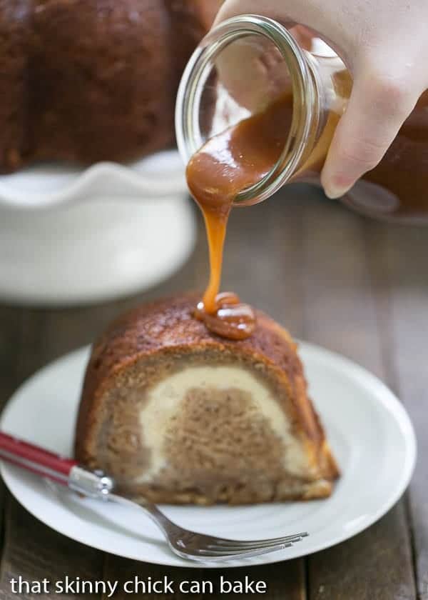 Apple Bundt Cake with a surprise cream cheese filling.