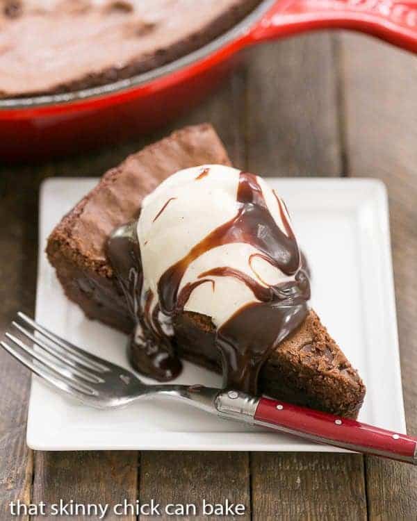 Fudgy Skillet Brownies - One bowl, one pan, one decadent dessert!