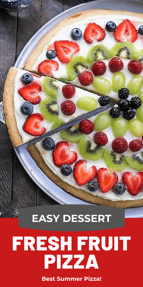 Fresh Fruit Pizza photo and text collage