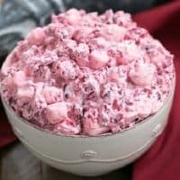 Cranberry Fluff Salad in a bowl - featured image