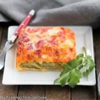 Plated serving of Chiles Rellenos Casserole