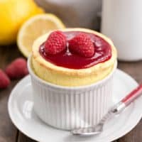 Raspberry Topped Lemon Souffle featured image