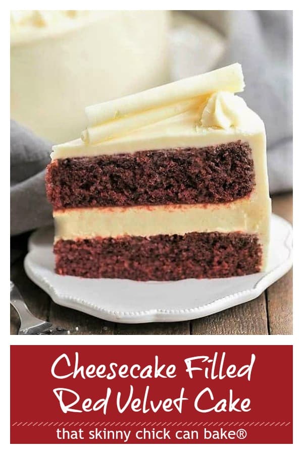 Cheesecake Filled Red Velvet Cake Pinterest image