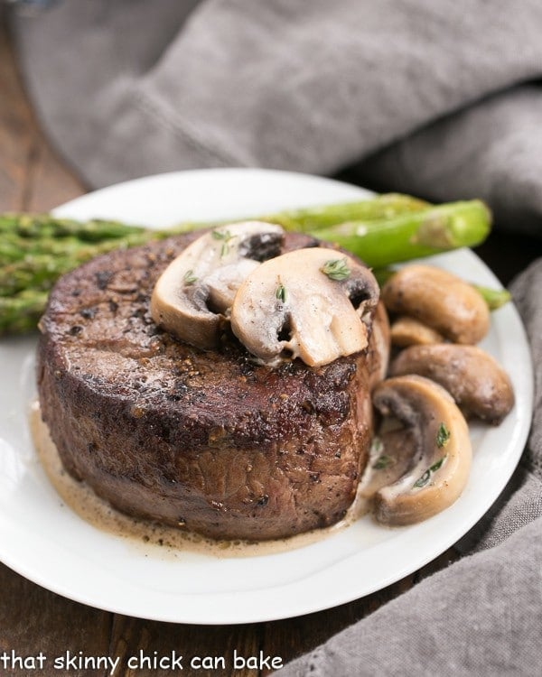 Mushroom Topped Pepper Steak | An easy, elegant stove top recipe!