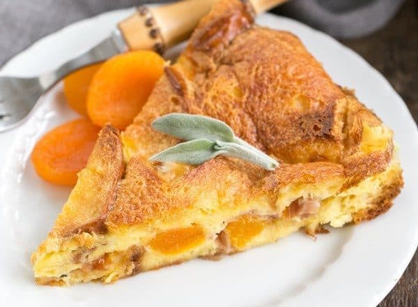 Apricot Prosciutto Strata | A fabulous, make ahead breakfast casserole!
