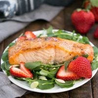 Salmon Watercress Salad with Strawberry Vinaigrette