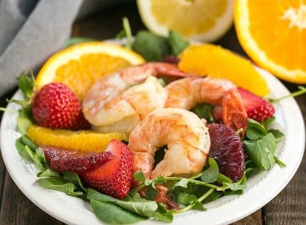 shrimp & orange salad with citrus vinaigrette
