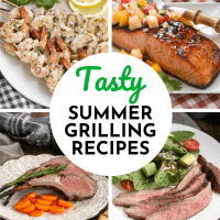 Best Grilling Recipes collage with 4 photos and a round title text box