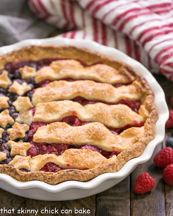 Patriotic Stars and Stripes Berry Pie Recipe.