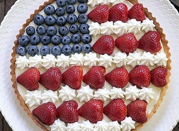 American Flag Fruit Tart - a dreamy, summer, patriotic dessert