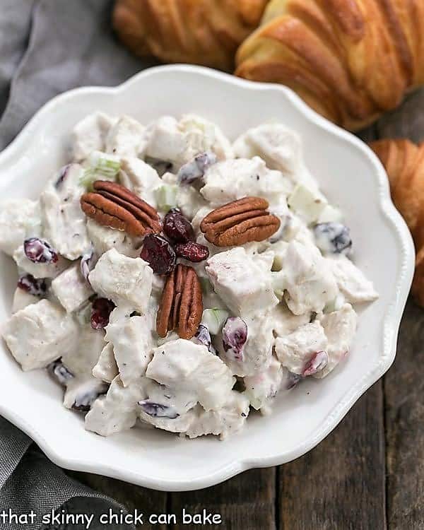 Cranberry Pecan Chicken Salad for a Crowd in a serving bowl.