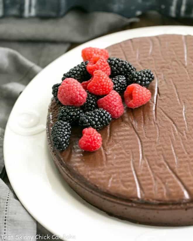 Flourless Cake Chocolate from Princeville Hotel on a white serving plate