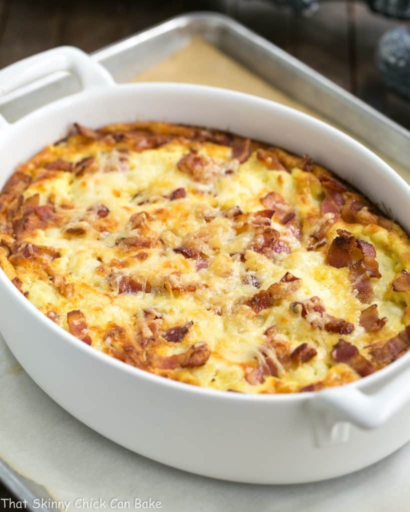 Cauliflower Bacon Gratin | Comforting cheesy cauliflower casserole