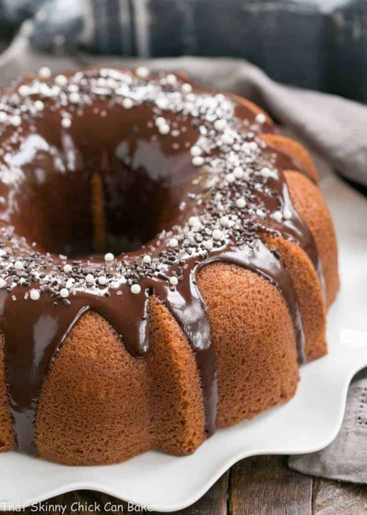 Tunnel of Fudge Cake | A rich butter cake with a fudgy ribbon in each slice. Make for Hallloween as a Tunnel of Doom Cake!