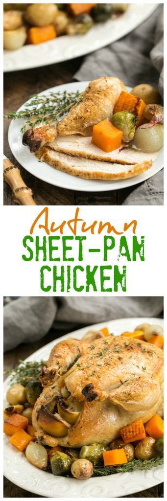 Sheet Pan Chicken with Roasted Fall Vegetables | One pan; one delicious meal!