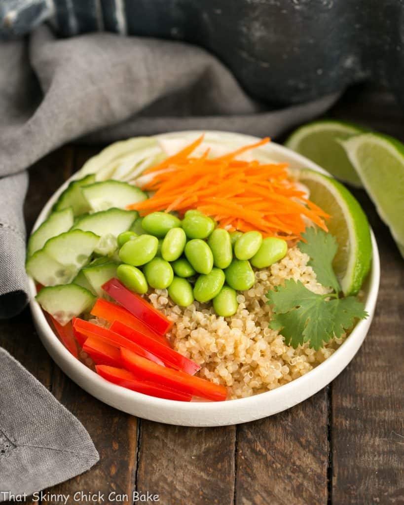 Quinoa Salad in a white bowl