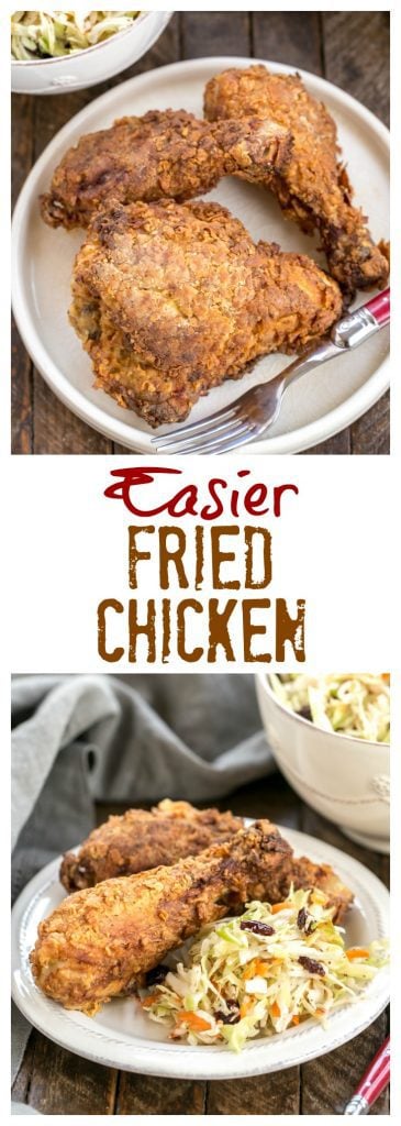 Easy Southern Fried Chicken Recipe | Brined, breaded, shallow fried and baked for a fabulous picnic or game day dinner!