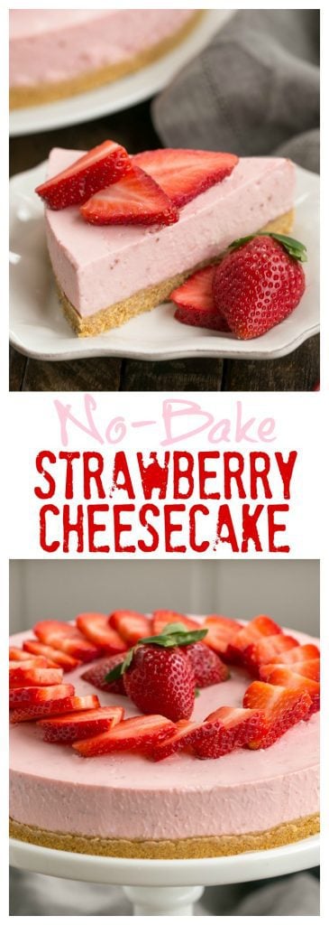 No-Bake Strawberry Cheesecake | A dreamy berry cheesecake that doesn't require turning on the oven!!!