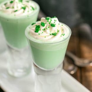 Shamrock Shooters with Creme de Menthe