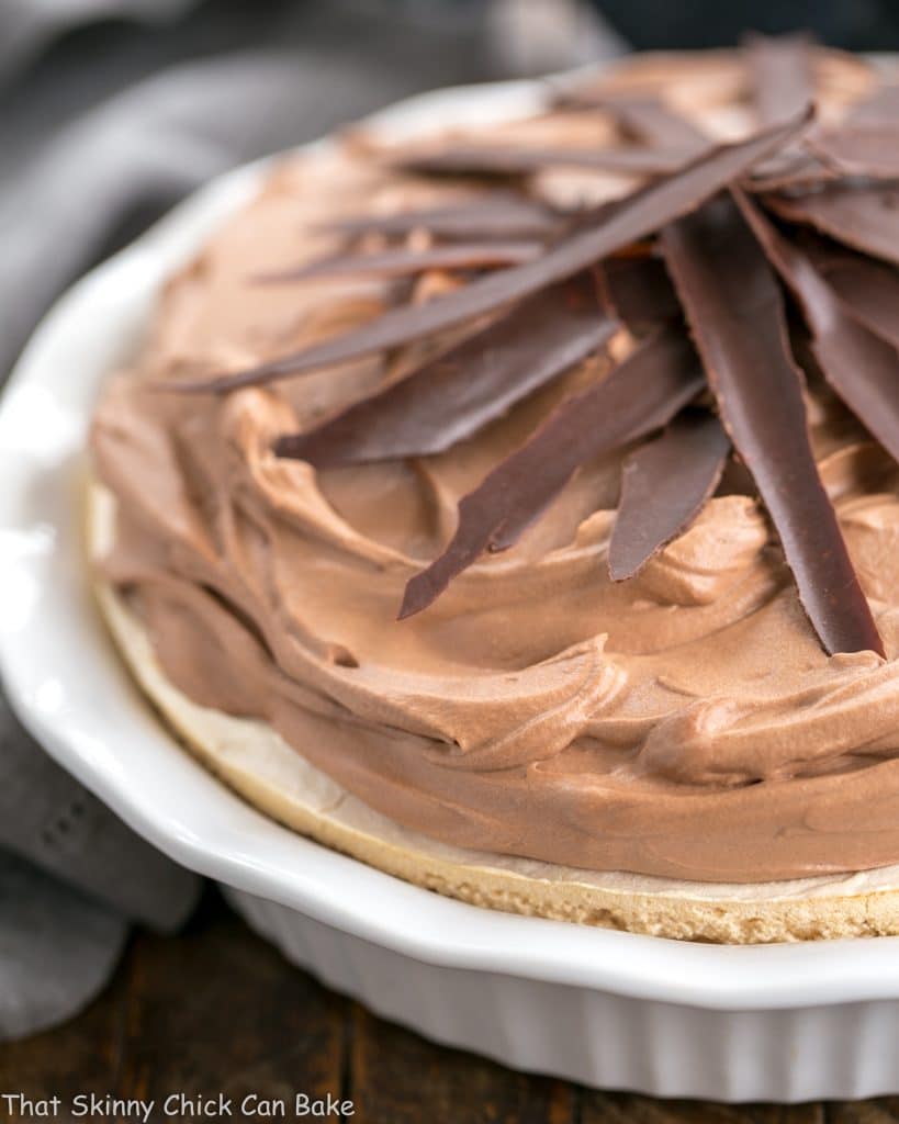 Chocolate Velvet Pie in pie plate