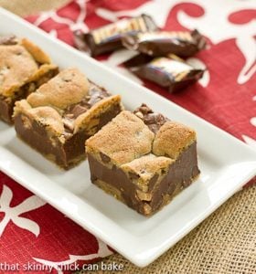 Fudge and Toffee Filled Chocolate Chip Bars