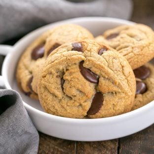 Brown Butter Chocolate Chip Cookies - with a boost of deliciousness from nutty brown butter and dark brown sugar!