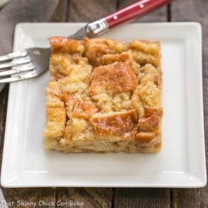 Cinnamon Bread Pudding with Whiskey Sauce - That Skinny Chick Can Bake