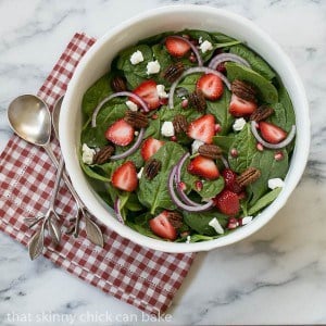 Spinach, Strawberry, Pomegranate, Feta Salad Recipe