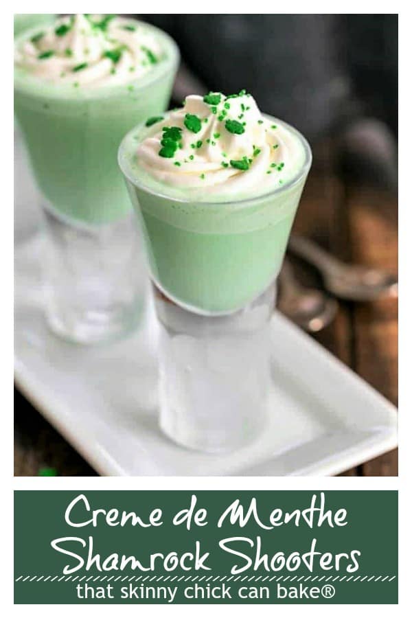 Shamrock Shooters with Creme de Menthe pinterest photo and text collage