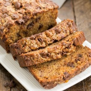 Chocolate Chip Toffee Banana Bread - the classic quick bread on steroids!!!