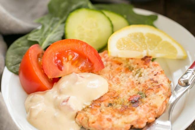 Fresh Salmon Cakes with Homemade Remoulade - Ditch the canned salmon and make these flavorful salmon cakes from scratch