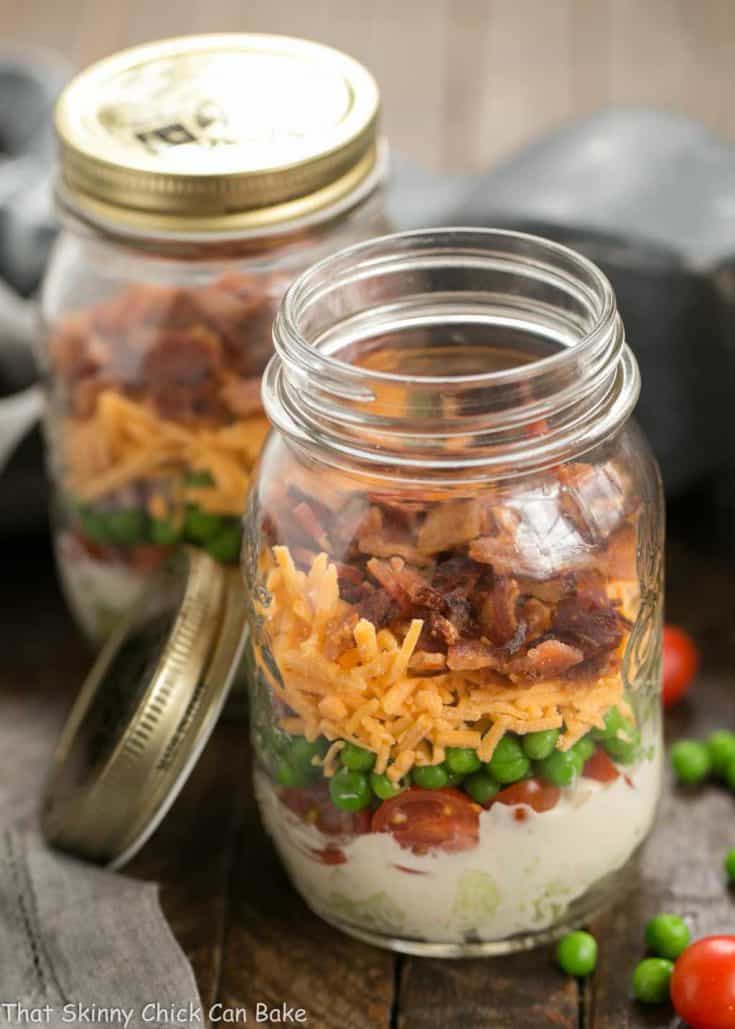 How to Food Prep Ball Mason Jar Cobb Salad - Seven Graces