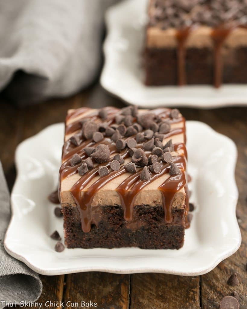  Two slices of Chocolate Kahlua Poke Cake 