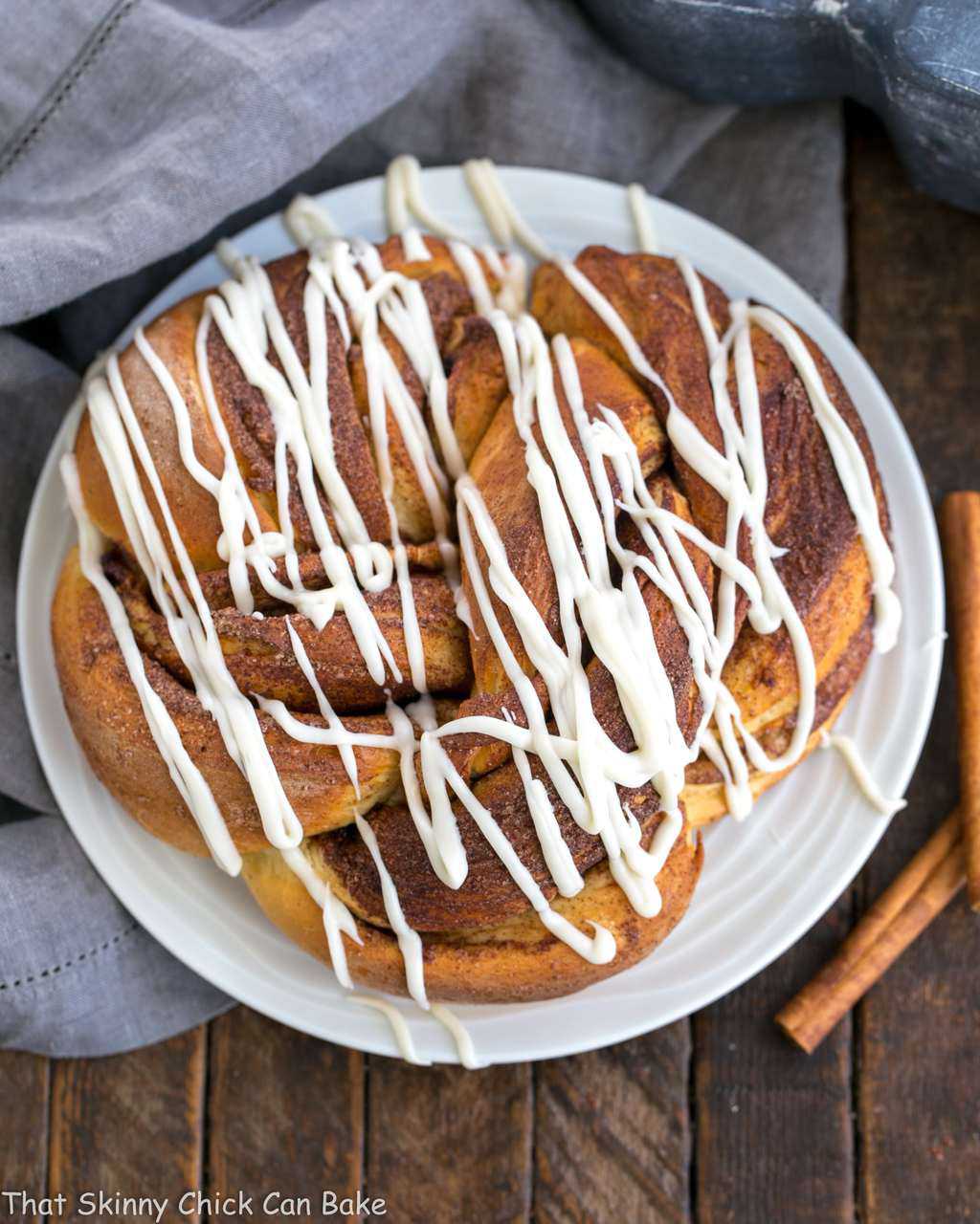 Cinnamon Twist Bread on a white plate.